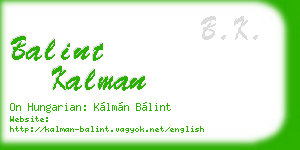 balint kalman business card